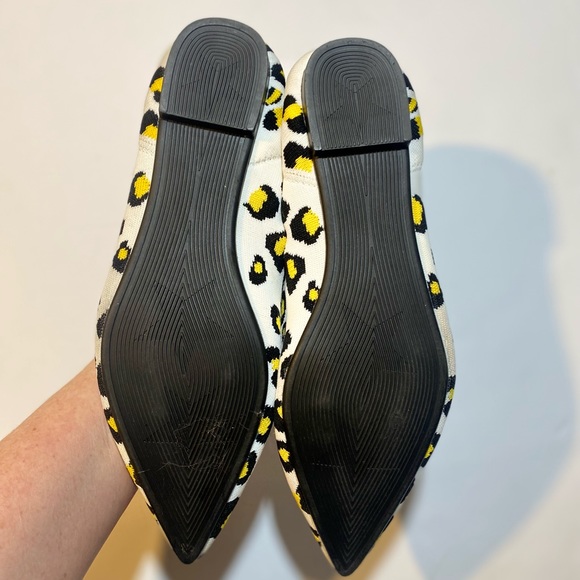 Jet’Accompaigne Toujours Neon Yellow Cheetah/Leopard Print Knit Shoes 8.5-9 - Picture 10 of 12